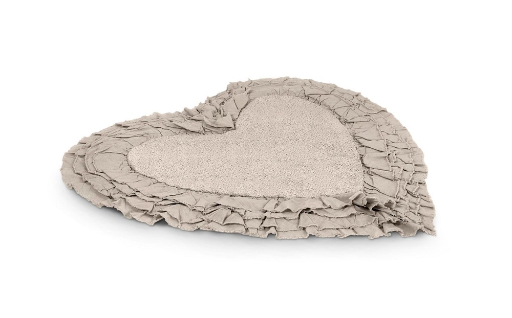 Коврик для ванной Сердце "Лиз" 65см, 6 видов, Хлопок