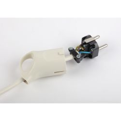 Вилка ЭРА V3 c заземлением 16A с кольцом непрямой ввод белая | Штепсельные вилки и розетки