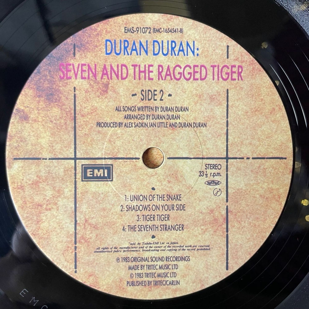 Винтажная виниловая пластинка LP Duran Duran Seven And The Ragged Tiger (Japan 1983) (Obi) Union Of The Snake