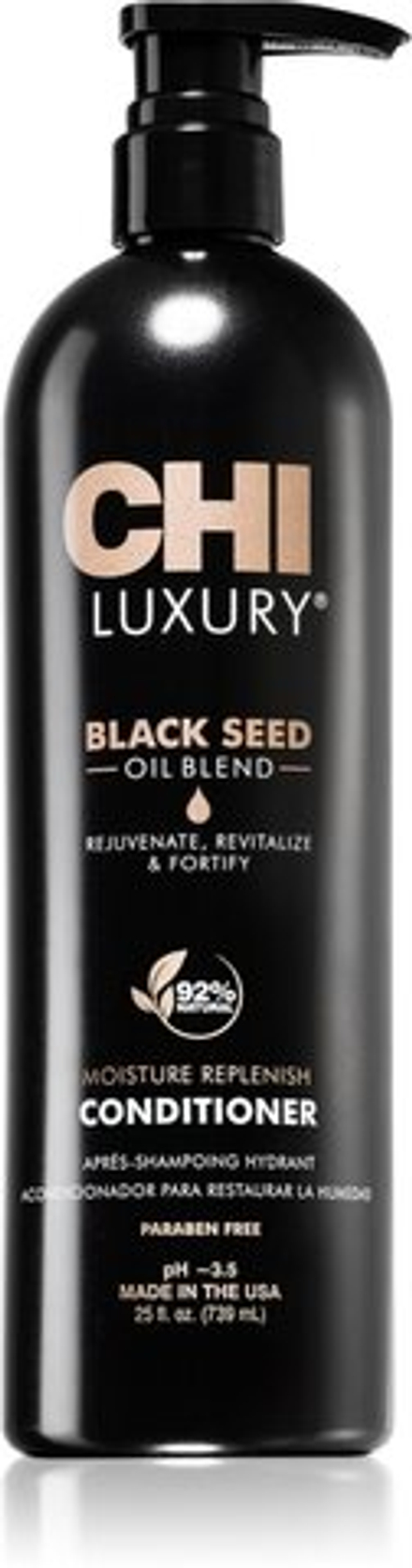 CHI Luxury Black Seed Oil Moisture Replenish Conditioner - увлажняющий кондиционер для легкого распутывания волос /   739  ml  / GTIN 633911788400