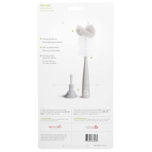 Munchkin, Sponge ™, кисточки для бутылочек, шалфей, 2 шт. В упаковке