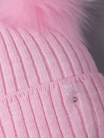 Шапка зимняя детская с помпонами и манишка