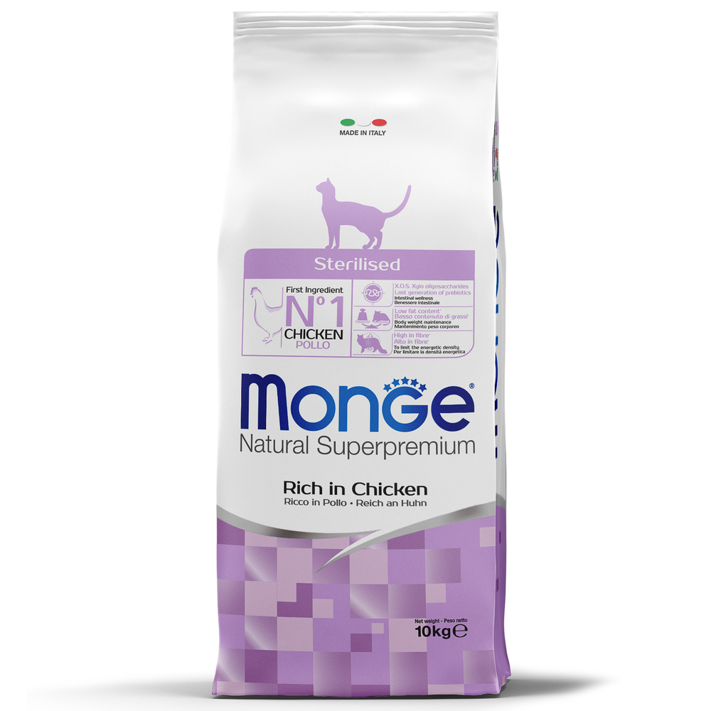 Сухой корм Monge Cat Daily Line Sterilised для стерилизованных кошек, из курицы 10 кг
