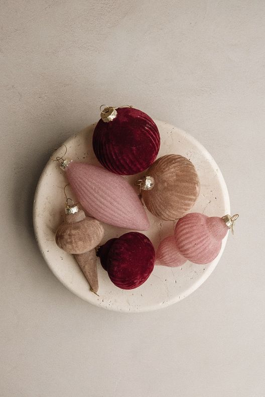 Набор ёлочных украшений Velvet mood из коллекции New Year Essential, 6 шт / Tkano