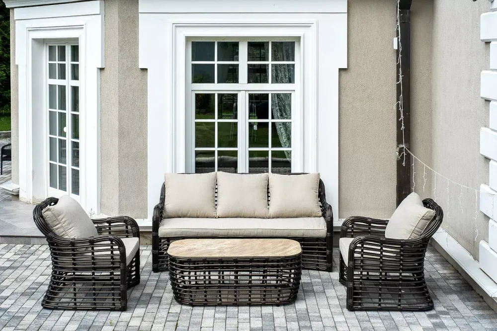 "Ницца" лаунж-зона из искусственного ротанга, цвет бронзовый