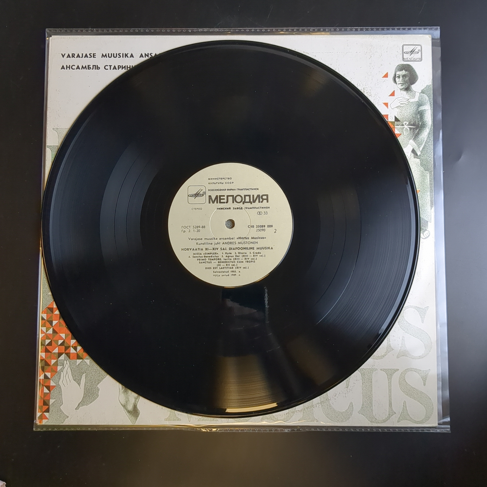 LP Ансамбль старинной музыки - музыка Ховатии 11-14 вв. Худ.руководитель Андрес Мустонен. Виниловая пластинка 12 дюймов. Мелодия СССР 1987 год.