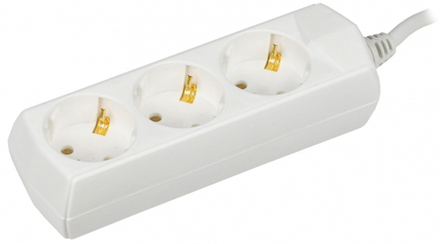 Удлинитель 3гн с З/К 5м белый 10А ПВС 3х1 GENERICA IEK