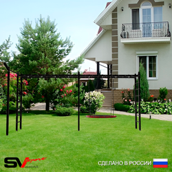 Уличная шведская стенка Sv Sport рукоход х 2 с комплектом турник прямой У50233 (Гнездо 80см/Кронш бокс)