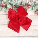 Бант на ёлку «Велюровый стиль» 15*20 см, красный