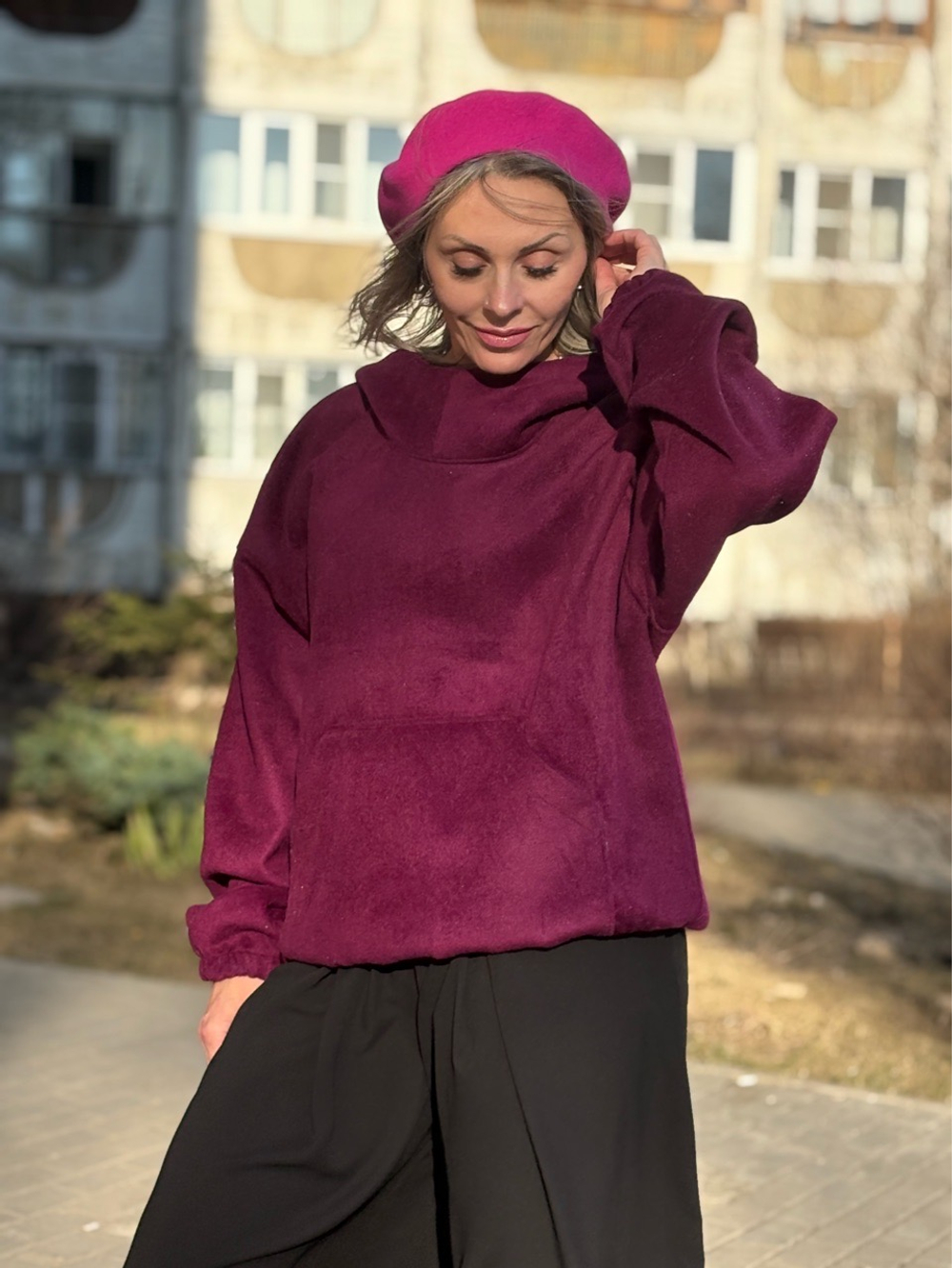 Худи -пальто /фиалка