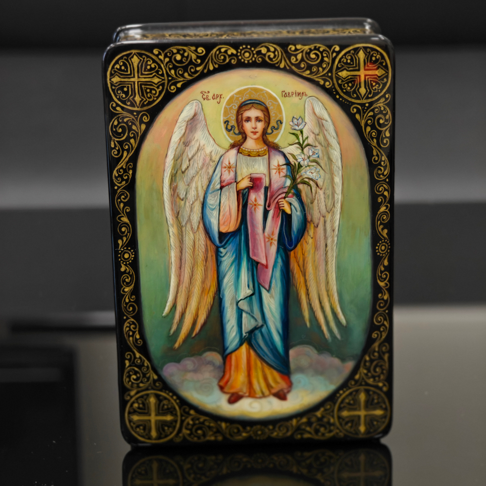 Шкатулка "Ангел" (Ручная роспись Палех)