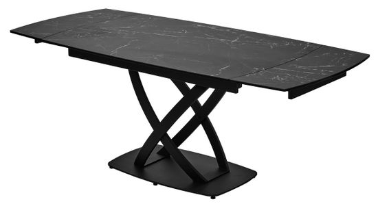 Стол FOGGIA 140 KL-116 Черный мрамор матовый, итальянская керамика/черный каркас