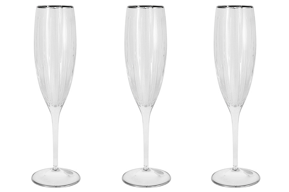 Набор бокалов для шампанского 6шт 0.15л Same Пиза серебро