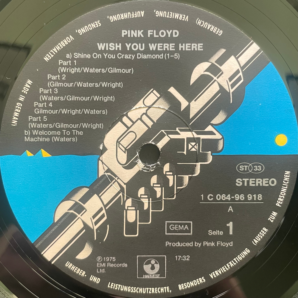 Pink Floyd ‎– Wish You Were Here (Германия 1976г.)