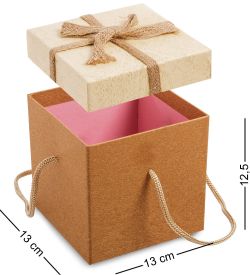 WG-92-D Коробка подарочная «Квадрат» цв.коричн./беж.