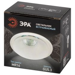 Светильник встраиваемый декоративный ЭРА KL103 WH под лампу MR16 GU5.3 белый