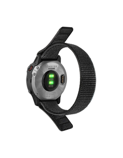 Нейлоновый ремешок NylonFit 26 мм для Garmin Fenix 7x, Fenix 6x, Fenix 5x, Fenix 5x plus, Fenix 3, Descent, Tactix, Enduro, D2 Черный