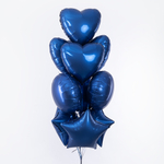 Сердце 18" Темно-синий Сатин Fm