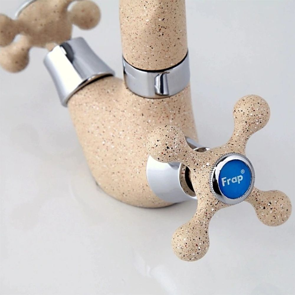 Смеситель для кухни, Frap, с кран-буксой, беж, F5408-21