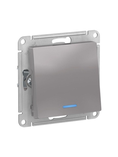 Переключатель проходной 1-кл. СП AtlasDesign 10А IP20 (сх. 6а) 10AX с подсветкой механизм алюм. SE ATN000363