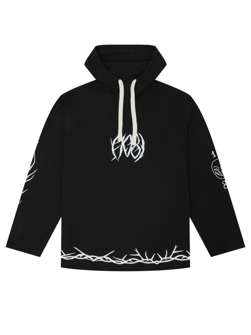 Лонгслив с капюшоном System 108 черный