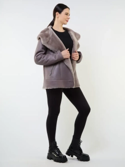 Дубленка зимняя натуральная с капюшоном авиатор пилот