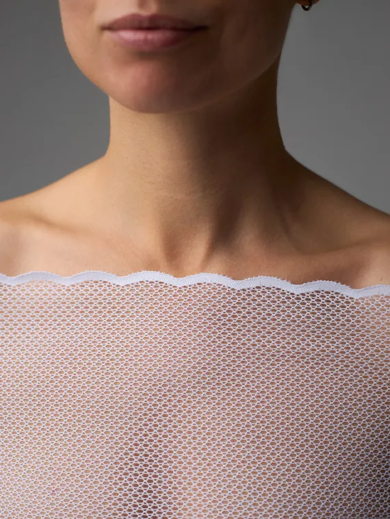 03-188 ОПТ Кружево эластичное 22 см, белый 001