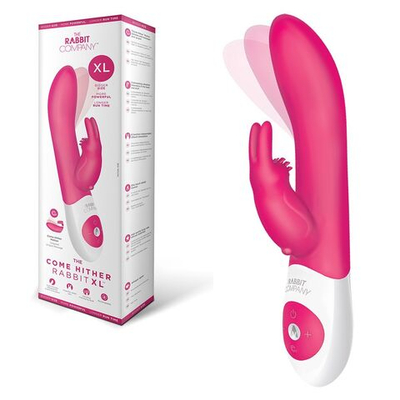 Розовый вибратор The Come Hither Rabbit XL с манящим эффектом (Цвет: розовый)