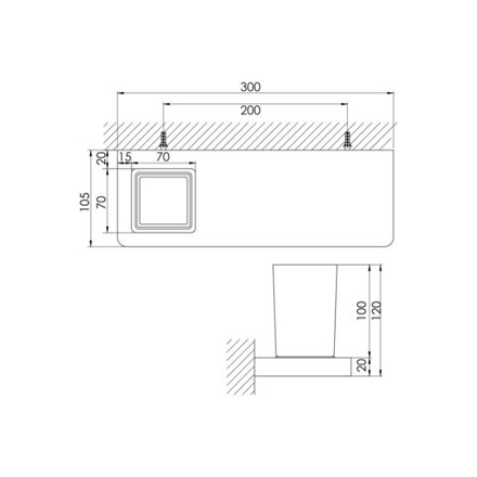 Steinberg Серия 420 Полочка с стаканчиком 300мм, белое сатин. стекло, хром 420 2011