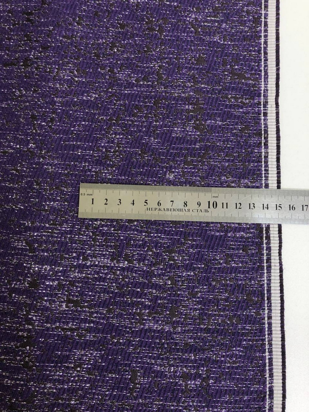 Костюмная жаккард, фиолетовый, люрекс серебро FC