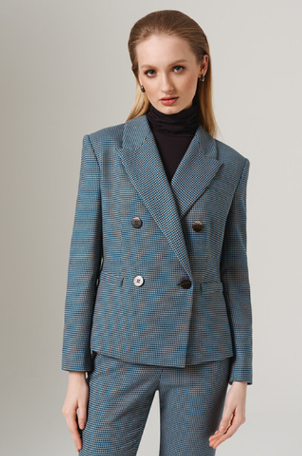 1897 Жакет женский (бирюзово-коричневый)