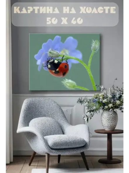 Картина на стену 40 X 50 Божья коровка
