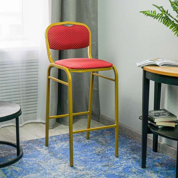 Барный стул Хит 20мм, золото, красная корона