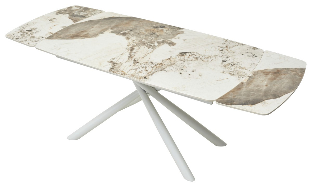 Стол М-City DISAUR Риволи (Rivoli) 140 Пандора (Gloss Luxury Pandora Solid Ceramic), Белый