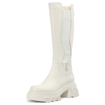 DIBO MANNER Flame Embossed Collection Top Grain Cow Leather Mid Calf Boots Women"s