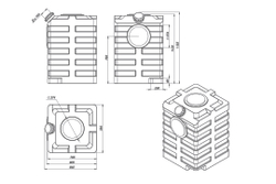 Емкость универсальная ЭкоПром 600 л. прямоугольная (79x84x116см;белый) - арт.555630