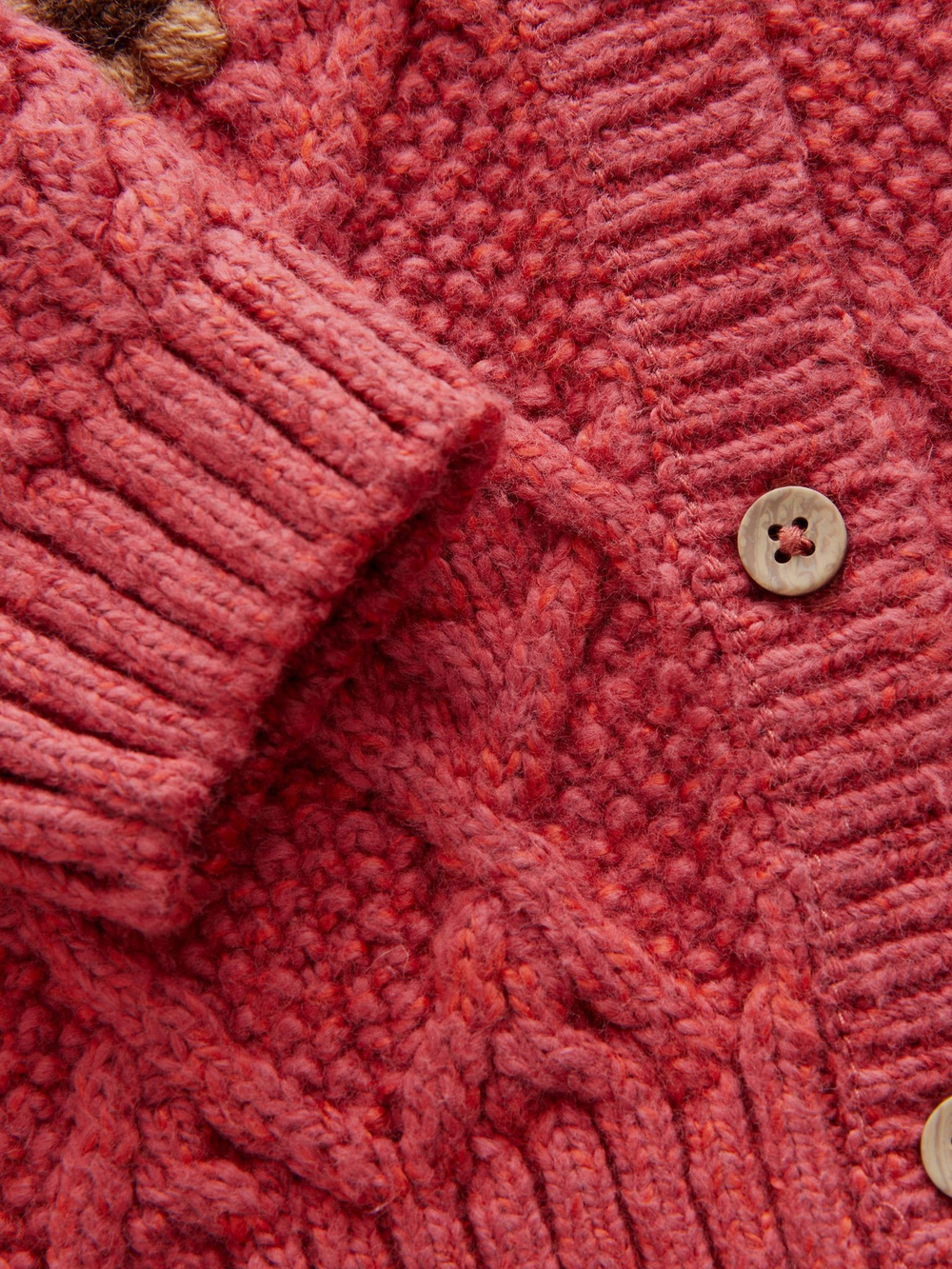 Кардиган вязаный с вышивкой для девочки Next E25-155, Кирпичный