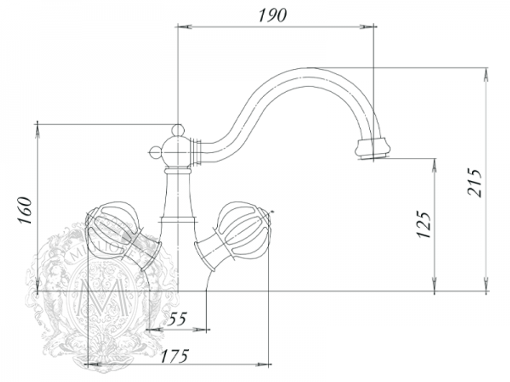 Смеситель для раковины Migliore Olivia 19000 схема