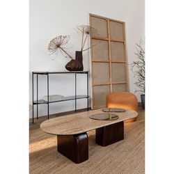 Столик журнальный Torhill, 120х50 см, бежевый/орех