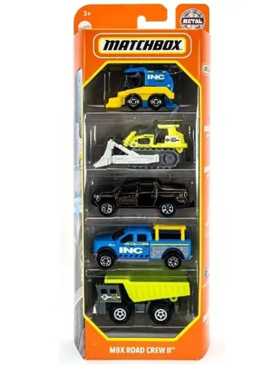 Набор из 5 машинок Хот Вилс Matchbox MBX Road Crew 2