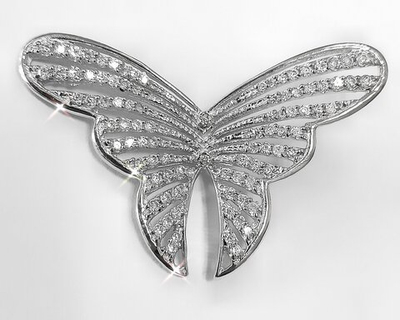 Ювелирная подвеска из серебра"Бабочка" с фианитами