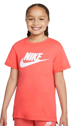 Футболка для девочки теннисная Nike G NSW Tee DPTL Basic Futura - magic ember/white