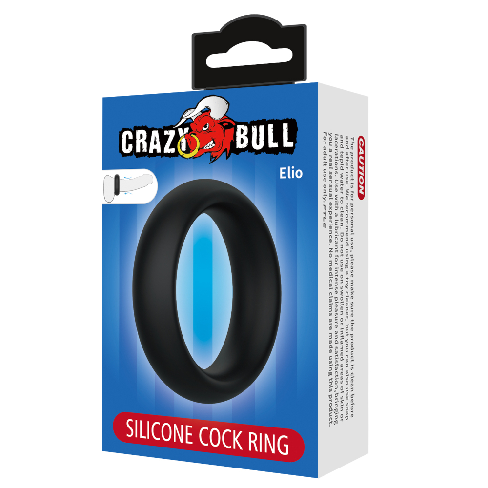 Эрекционное кольцо из силикона CRAZY BULL 50 мм растягивающееся черное