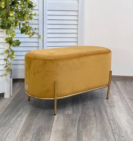 Пуф для гостиной М-City DISAUR Зен (Zen) Bluvel-68 Желтый, Велюр, Золотой каркас