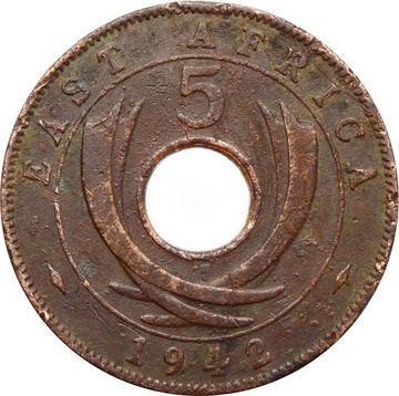 5 центов 1942 Британская Восточная Африка