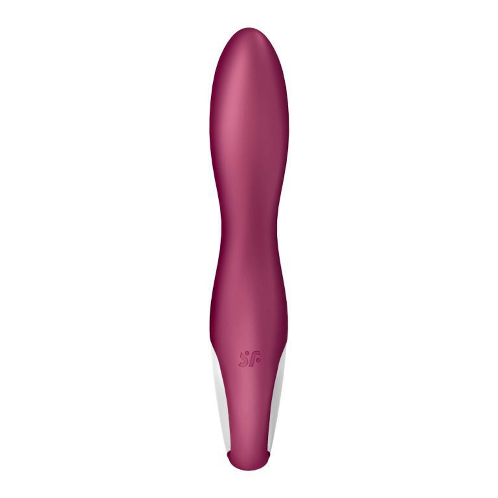 Малиновый вибромассажер для стимуляции G-точки Heated Thrill - 20,6 см.