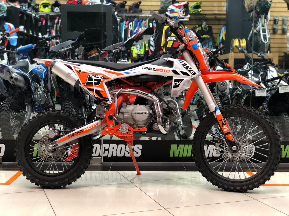 Питбайк Regulmoto FIVE YX125EM (механич.КПП) New 2020 (бело-оранжевый)