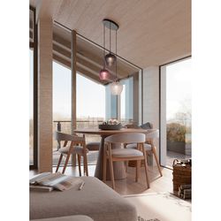 Светильник подвесной каскадный Aurora, Ø50 см, сливовый/серый/прозрачный