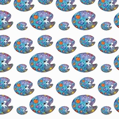 Космическая палитра  на белом фоне День Космонавтики