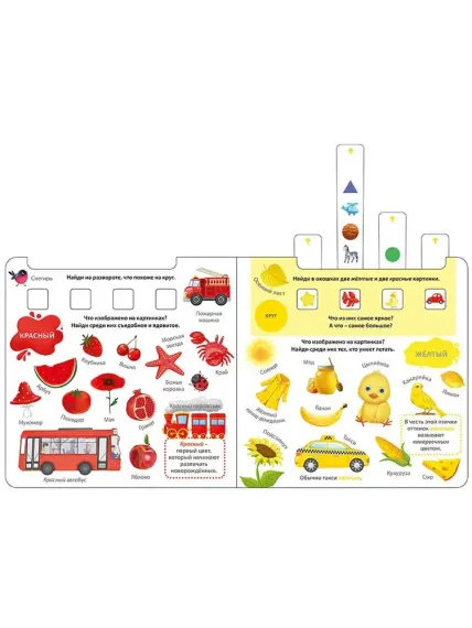 Книга - тренажер. Изучаем слова, цвета и формы